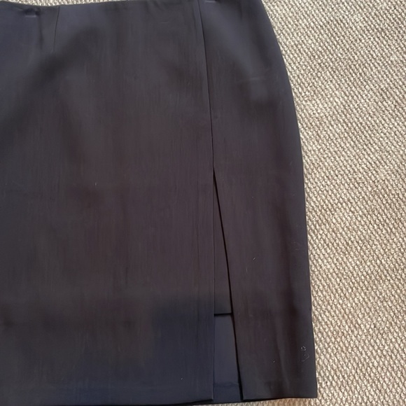 White House Black Market Comfort Stretch Black Pencil Skirt with Slit - Picture 3 of 11